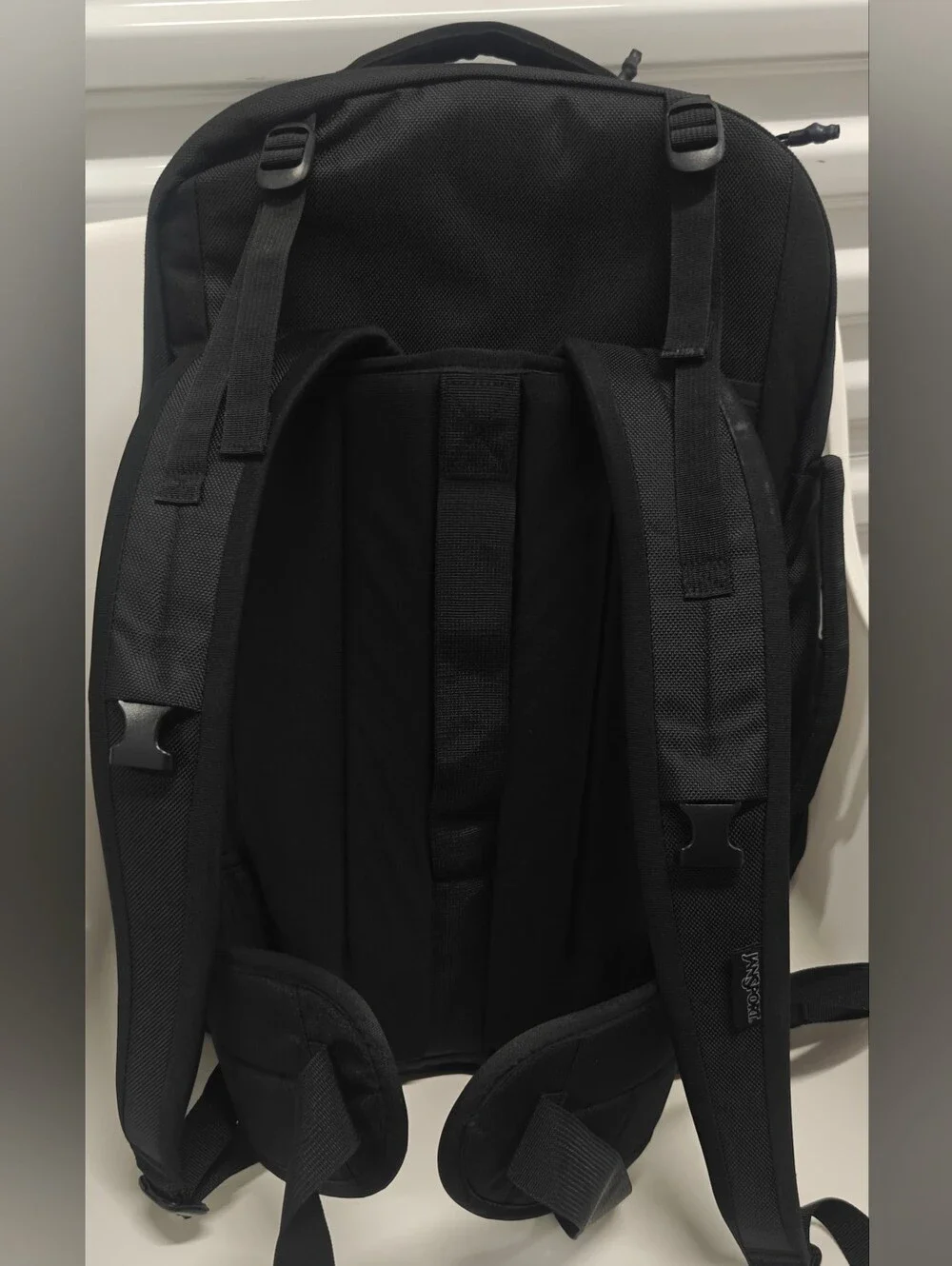 JanSport Venture Pack Travel Backpack Black Compression Straps Hip Belt